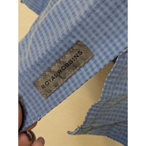 Royal Robbins Relaxed Fit Short Sleeve Button Front Shirt Blue Mens Size Medium - Picture 4 of 6